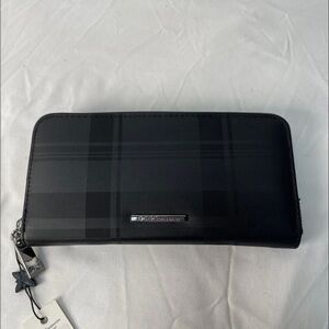 BCBG Black-on-Black Plaid Allison Wallet ~ NWT